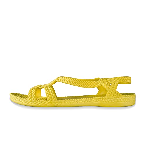 Brasileras Damen, Kinder Mädchen Zehensandalen rutschfester bequem schuhe für strand/schwimmbad/stadt gelb 29 EU von Brasileras