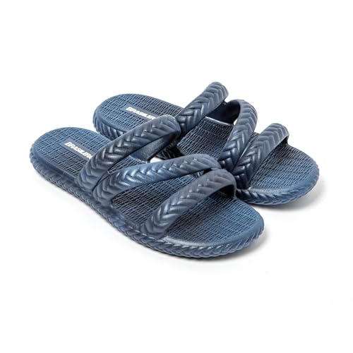 BRASILERAS Damen Zehensandalen mit Rutschfester Sohle bequem Schuhe Strand/Schwimmbad/Stadt dunkelblau 39 EU von BRASILERAS