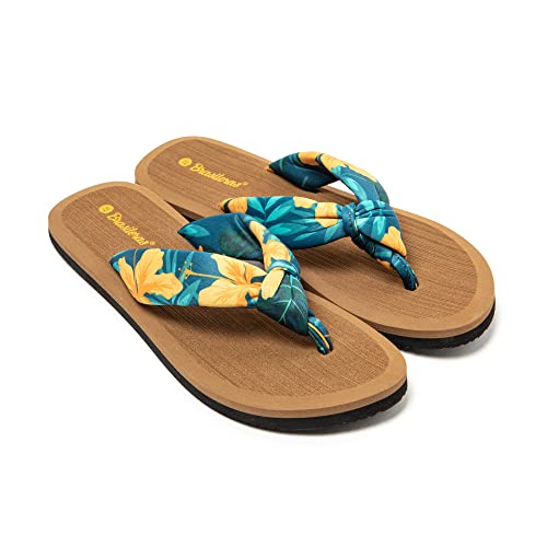BRASILERAS Damen Zehensandalen mit Rutschfester Sohle bequem Schuhe Strand/Schwimmbad/Stadt orange 41 EU von BRASILERAS