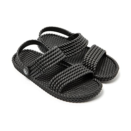 Brasileras Damen Zehensandalen mit rutschfester Sohle bequem schuhe für strand/schwimmbad/stadt schwarz 39 EU von Brasileras