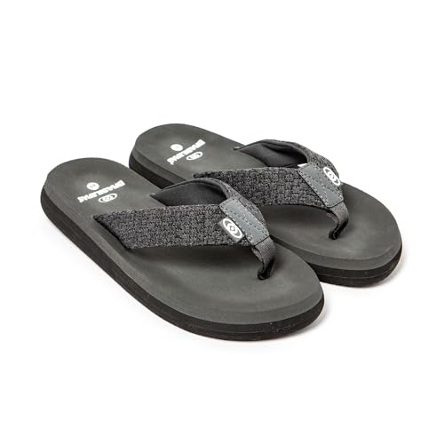 BRASILERAS Herren Zehensandalen mit Rutschfester Sohle bequem Schuhe Strand/Schwimmbad/Stadt dunkelgrau 43 EU von BRASILERAS