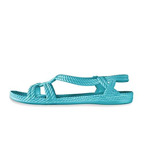 Brasileras Damen, Kinder Mädchen Zehensandalen rutschfester bequem schuhe für strand/schwimmbad/stadt türkis 36 EU von Brasileras