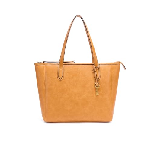 BRASS TACKS Leathercraft Tote Handtaschen für Damen Große Kapazität PU Leder Damen Schultertaschen Orange, Orange, 13.2" L x 12.4" H x5.5 W von BRASS TACKS Leathercraft