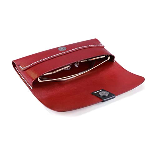 BRASS TACKS Leathercraft Tragbares Vollleder-Brillenetui 8 Farben Haltbares weiches Sonnenbrillenetui von BRASS TACKS Leathercraft