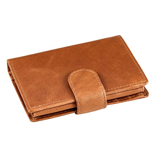 BRASS TACKS Leathercraft Vintage Handgemachte Vollleder Vertikale Tri-Fold Brieftasche für Frauen RFID Blocking Small Multi Card Case Brieftasche von BRASS TACKS Leathercraft