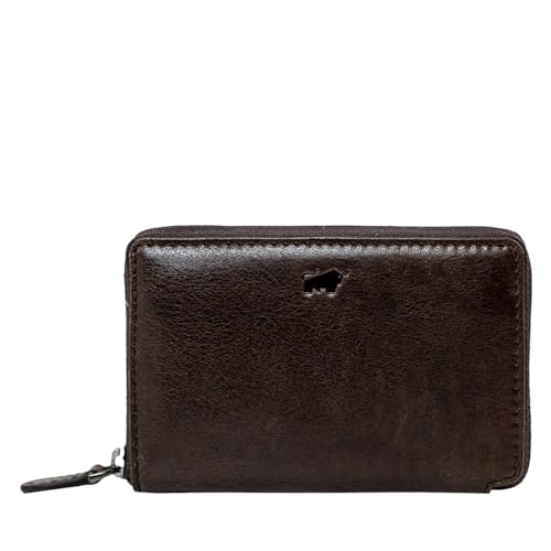 BRAUN BÜFFEL - Herren RFID Reißverschluss Kartenetui Arezzo - 9 Kartenfächer aus echtem Rindleder Schlichtes Design - Edles Braun von BRAUN BÜFFEL