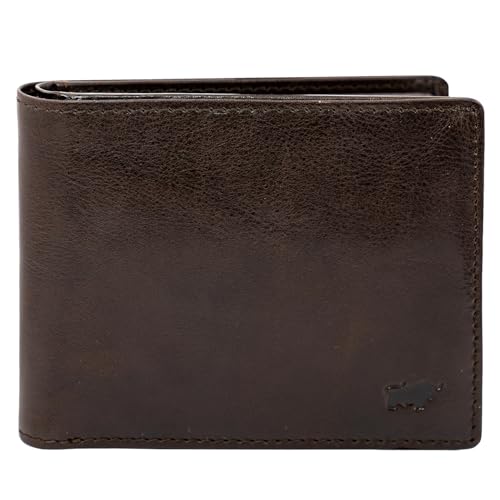 BRAUN BÜFFEL - Herren RFID Geldbörse Arezzo - 4 Kartenfächer und 4 Steckfächer aus echtem Rindleder Schlichtes Design - Edles Braun von BRAUN BÜFFEL