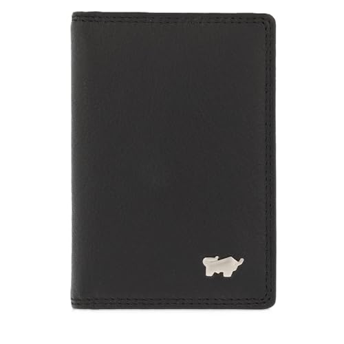 BRAUN BÜFFEL - Ausweishülle Kartenhalter Herren echtes Rindleder Golf 2.0 - Ausweisetui Kartenetui mit 8 Kunststoffhüllen & 2 Netzfächern für Ausweis, Führerschein, Visitenkarten etc. - Edles Schwarz von BRAUN BÜFFEL