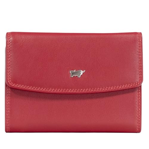 BRAUN BÜFFEL Damen Geldbörse aus echtem Rindsleder Golf mit RFID Schutz - Bügelbörse mit 8 Kartenfächern - Edles Rot von BRAUN BÜFFEL