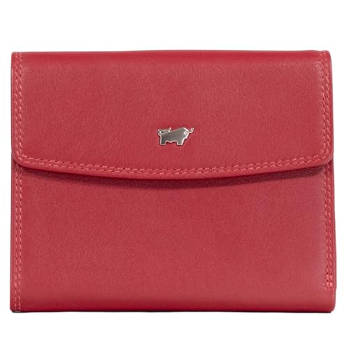 BRAUN BÜFFEL Damen Geldbörse aus echtem Rindsleder Golf mit RFID Schutz - Mittelgroße Geldbörse mit 8 Kartenfächern - Edles Rot von BRAUN BÜFFEL