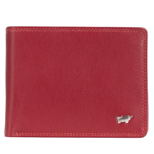 BRAUN BÜFFEL Damen Geldbörse aus echtem Rindsleder Golf mit RFID Schutz - Zetilose Geldbörse mit 8 Kartenfächern - Edles Rot von BRAUN BÜFFEL