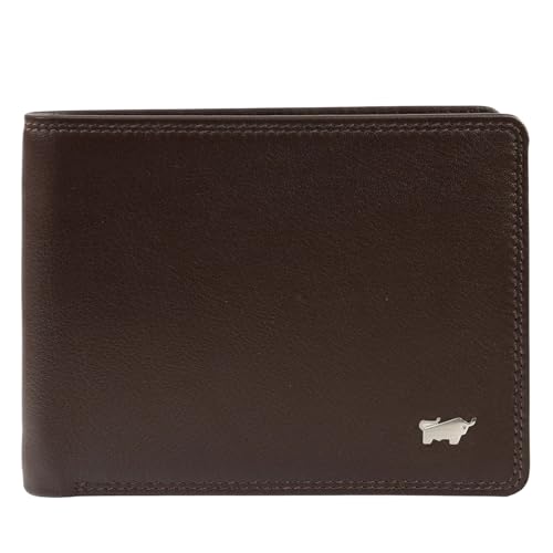 BRAUN BÜFFEL - Geldbörse Herren aus echtem Rindsleder Golf 2.0 - Geldbeutel Trifold Portemonnaie für Männer mit 8 Kartenfächern - Zeitlos klassisches Portmonee mit Netzfach & Münzfach - Edles Braun von BRAUN BÜFFEL