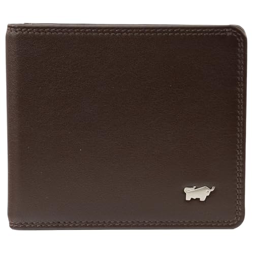 BRAUN BÜFFEL - Geldbörse Herren mit Geldklammer aus echtem Rindleder Golf 2.0 - Geldbeutel Portemonnaie für Männer mit 8 Kartenfächern & Dollarclip - Handliches Portmonee - Edles Braun von BRAUN BÜFFEL