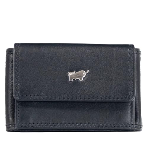 BRAUN BÜFFEL Herren Geldbörse aus echtem Rindsleder Golf XS - mit Druckknopf - extra kleines Portemonnaie für Männer - Edles Schwarz von BRAUN BÜFFEL