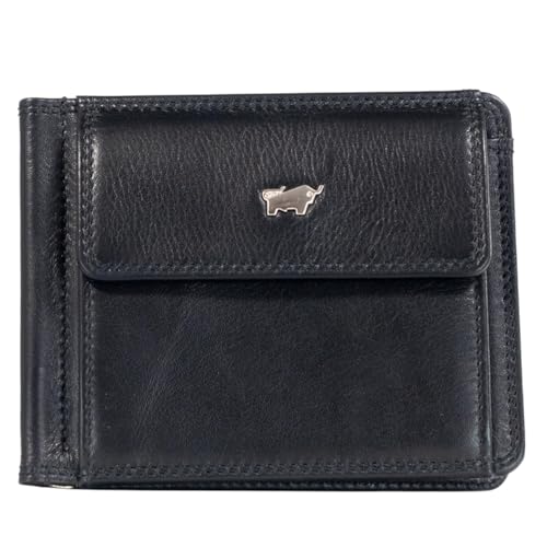 BRAUN BÜFFEL Herren Geldbörse aus echtem Rindsleder Golf mit RFID Schutz - Dollarclip 6 Kartenfächern - Edles Schwarz von BRAUN BÜFFEL
