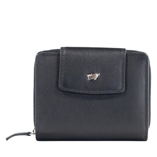 BRAUN BÜFFEL Herren Geldbörse aus echtem Rindsleder Golf mit RFID Schutz - Mittelgroße Reißverschluss-Geldbörse mit 12 Kartenfächern - Edles Schwarz von BRAUN BÜFFEL