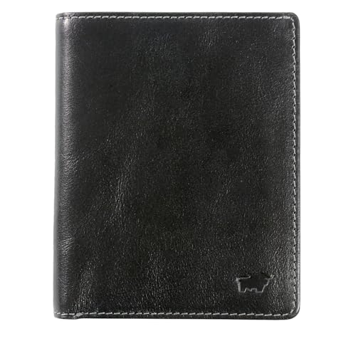 BRAUN BÜFFEL - Herren RFID Geldbörse Hochformat Arezzo - 8 Kartenfächer aus echtem Rindleder Schlichtes Design - Edles Schwarz von BRAUN BÜFFEL