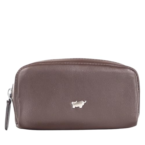 BRAUN BÜFFEL - Schlüsseletui aus echtem Rindsleder Golf - Geräumige Schlüsseltasche für Autoschlüssel mit Reißverschluss & 2 Schlüsselringen - Zeitlos klassisches Schlüsselmäppchen - Edles Braun von BRAUN BÜFFEL