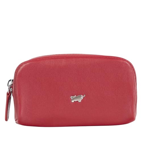 BRAUN BÜFFEL - Schlüsseletui aus echtem Rindsleder Golf - Geräumige Schlüsseltasche für Autoschlüssel mit Reißverschluss & 2 Schlüsselringen - Zeitlos klassisches Schlüsselmäppchen - Edles Rot von BRAUN BÜFFEL