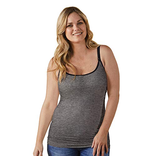 BRAVADO! DESIGNS Damen Nahtloses klassisches Still-Top | Umstands-Top zum Stillen | S-XXL, Charcoal Heather, X-Groß von BRAVADO! DESIGNS