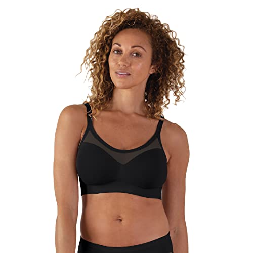 BRAVADO! DESIGNS Sculpt Sheer Seamless and Wireless Everyday Bra Mesh Accent Cup B bis F Cups, Schwarz, S von BRAVADO! DESIGNS