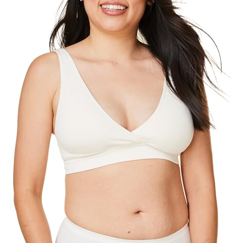 BRAVADO! DESIGNS Sustainable Maternity and Nursing Bra | Restore | Recycled Nylon | Seamless and Wireless | B-DDD/F Cups (as3, Alpha, l, Regular, Regular, Antique White) von BRAVADO! DESIGNS