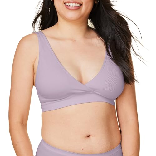 BRAVADO! DESIGNS Sustainable Maternity and Nursing Bra | Restore | Recycled Nylon | Seamless and Wireless | B-DDD/F Cups (as3, Alpha, l, Regular, Regular, Grey Orchid) von BRAVADO! DESIGNS