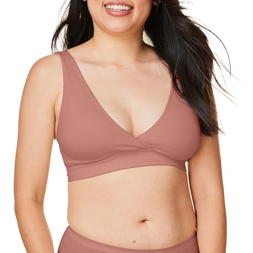 Bravado Designs Sustainable Maternity and Nursing Bra | Restore | Recycled Nylon | Seamless and Wireless | B-DDD/F Cups (as3, Alpha, l, Regular, Regular, Roseclay) von Bravado Designs