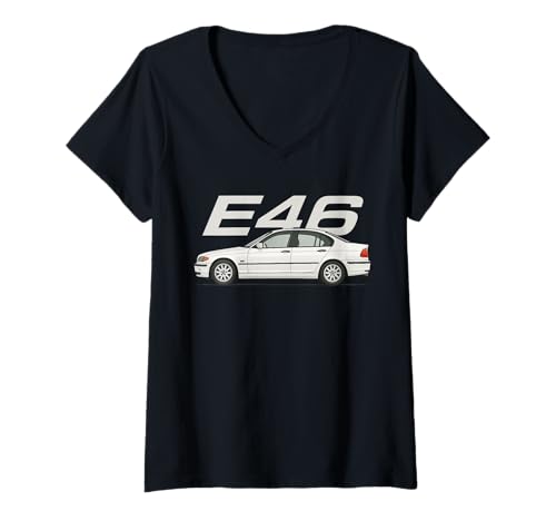 Damen E46 Auto Design für Enthusiasten und Autoliebhaber T-Shirt mit V-Ausschnitt Damen E46 Auto Design für Enthusiasten und Autoliebhaber T-Shirt mit V-Ausschnitt von BRAVIQUE