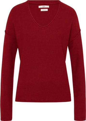 BRAX - Damen Strickpullover in lässiger Optik mit V-Ausschnitt Lana (33-2608), Größe:44, Farbe:salsa (44) von BRAX
