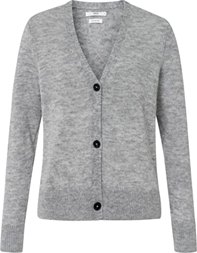 BRAX Damen Style Alicia ALPAKA Mix SOLID Cardigan Strickjacke, Silver, 42 von BRAX