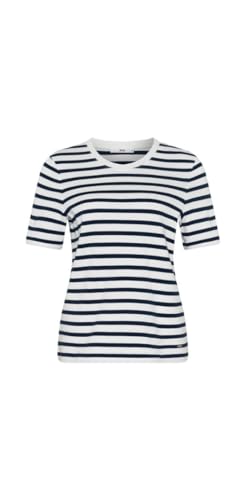 BRAX Damen Style CIRA Interlock Light Striped T-Shirt, Indigo, 42 von BRAX