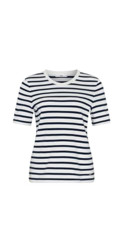 BRAX Damen Style CIRA Interlock Light Striped T-Shirt, Indigo, 44 von BRAX