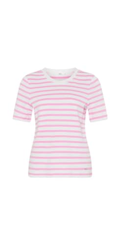 BRAX Damen Style CIRA Interlock Light Striped T-Shirt, ROSA, 42 von BRAX