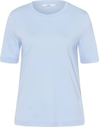 BRAX Damen Style CIRA Interlock SOLID T-Shirt, Soft Blue, 36 von BRAX