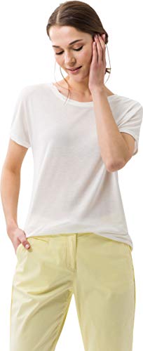 BRAX Damen Style Caelen New Fluid T-Shirt, Offwhite, (Herstellergröße: 46) von BRAX