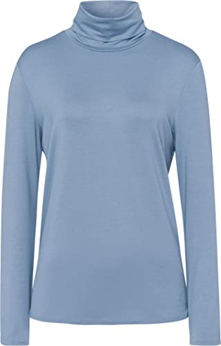 BRAX Damen Style Camilla Fluid Basic Schlichtes Rollkragenshirt Sweatshirt, Smoke Blue, 44 von BRAX