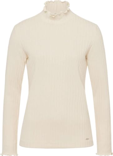 BRAX Damen Style Camilla - Rollkragenshirt In Peached Jersey Shirt, Ivory, 40 EU von BRAX