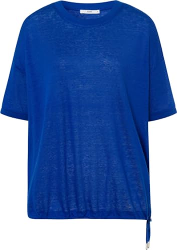 BRAX Damen Style Candice Linen Single Jersey Solid T-Shirt, Inked Blue, 40 von BRAX