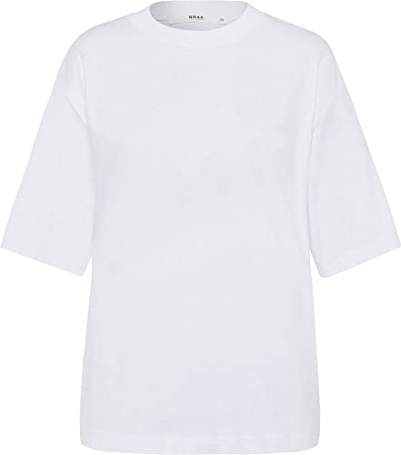 BRAX Damen Style Cara Single Jersey SOLID Shirt, White, 44 von BRAX