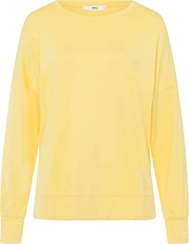 BRAX Damen Style Caren Viscose Solid raffiniertes Langarmshirt Sweatshirt, Banana, 42 von BRAX