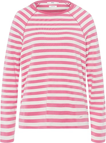 BRAX Damen Style Carina gestreiftes Langarmshirt in Thermo Qualität Sweatshirt, ICED Rose, 42 von BRAX