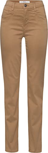 BRAX Damen Style Carola Five-Pocket wertigem Baumwollsatin Hose, Camel, 27W / 30L von BRAX