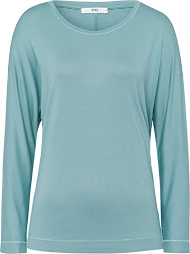 BRAX Damen Style Charlene Cleanes Langarmshirt in Herbstfarben Sweatshirt, Jade, 46 von BRAX