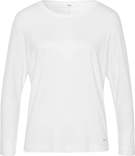 BRAX Damen Style Charlene Cleanes Langarmshirt in Herbstfarben Sweatshirt, Offwhite 1, 36 von BRAX