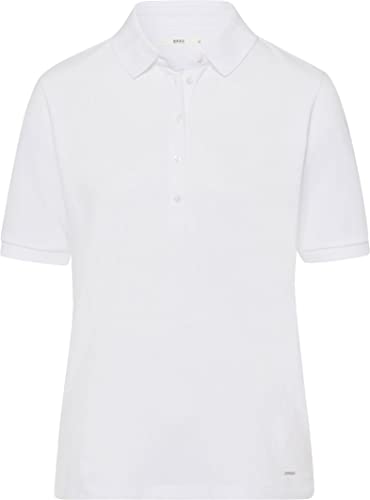 BRAX Damen Style Cleo Polo PIQUÉ SOLID Polohemd, White, 38 von BRAX