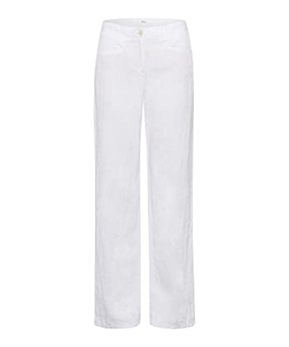 BRAX Damen Style Farina Leinenhose Hose , White 1, 34W / 32L von BRAX