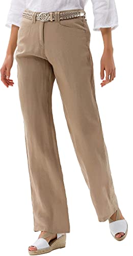 BRAX Damen Style Farina Leinenhose mit legerer Silhouette Hose, Beige, 38L von BRAX