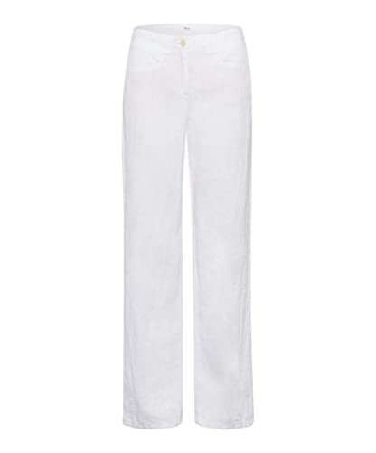 BRAX Damen Style Farina Leinenhose Hose , White 1, 27W / 32L von BRAX