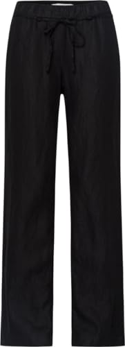 BRAX Damen Style Farina Pure Linen Hose, Schwarz, 34W / 30L EU von BRAX